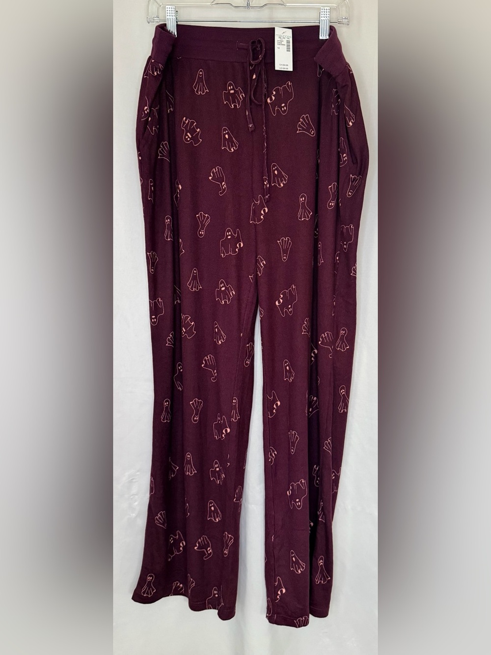 Maurices Maroon Ghost Print Lounge Pants 1X